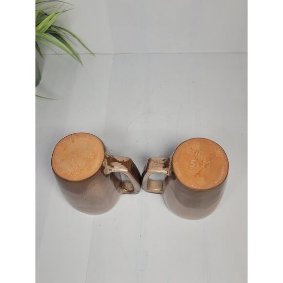 2 Vintage Frankoma Pottery GrandMugs Plainsman Brown Satin Mug 5M - Picture 3 of 5